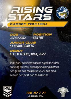 2024 NRL Traders Titanium - Rising Stars #RS47 Cassey Tohi-Hiku Back